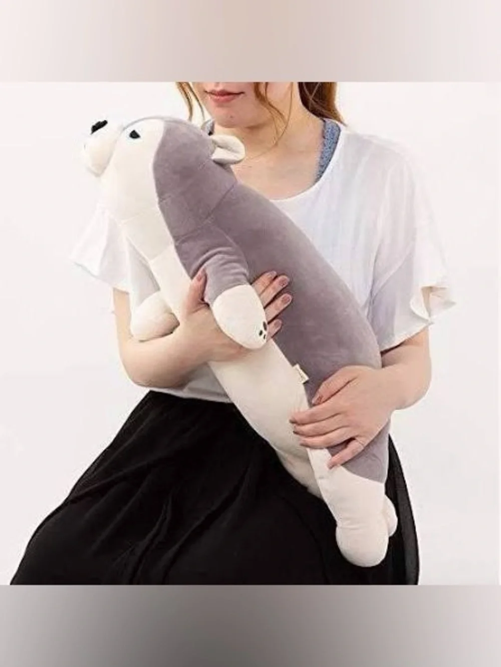 NEW Premium Nemu Nemu Animals Hug Pillow Husky Dog, Size L 26.4 inch